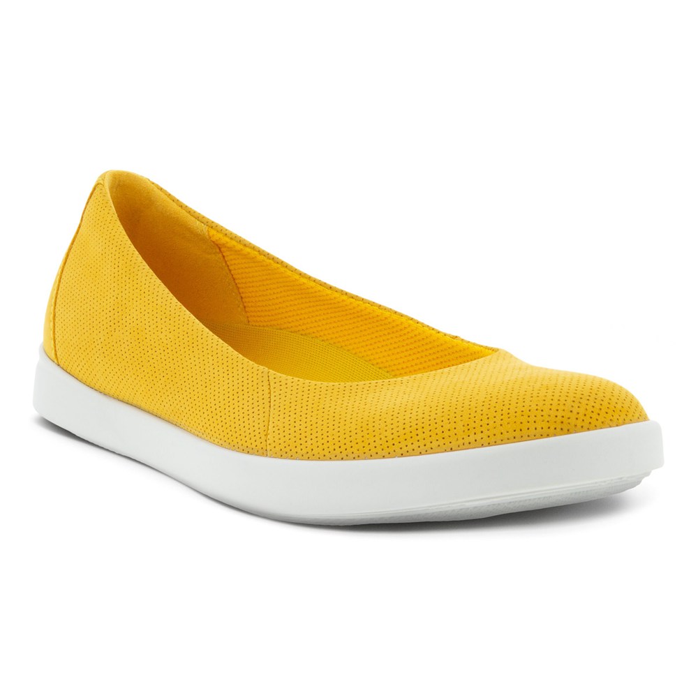 ECCO Womens Ballerinas Yellow - Barentz Slip-Ons - OQL-517423